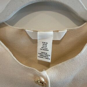 Elegant Cream Cardigan with Gold Button